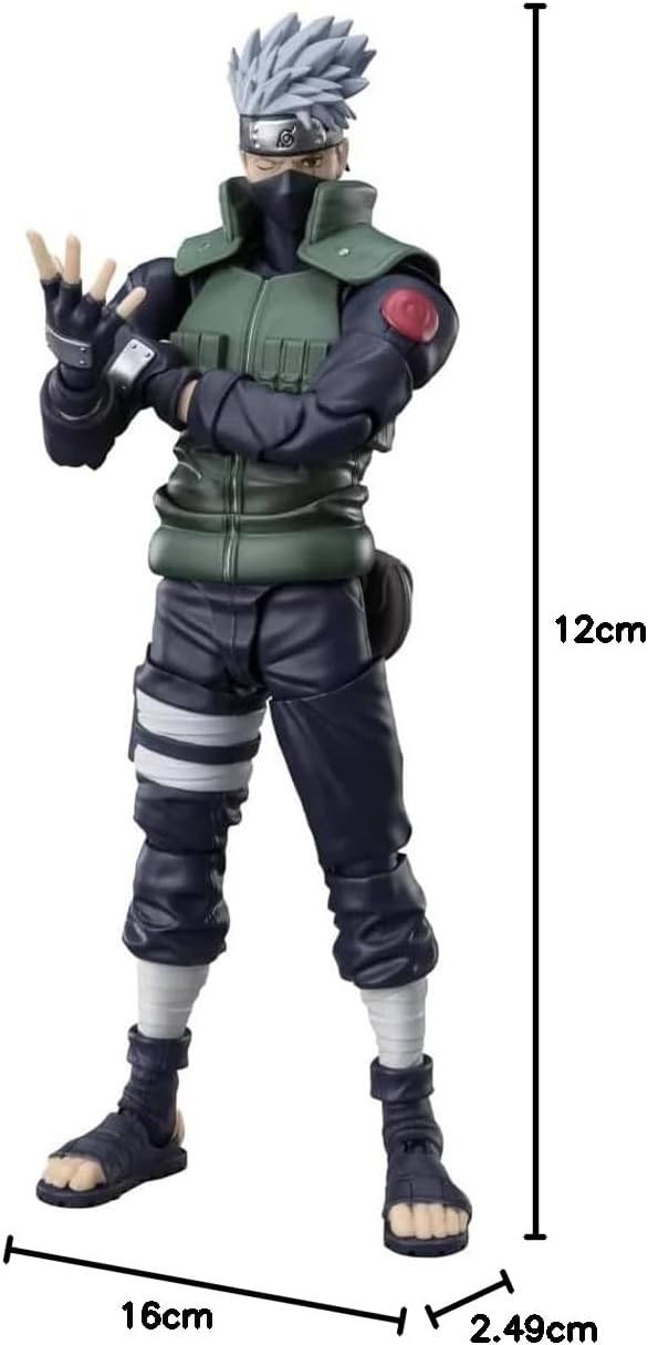 Figuarts Naruto Shippuden Hatake Kakashi - O famoso herói do Sharingan - Figura móvel pintada em ABS e PVC de aproximadamente 160 mm