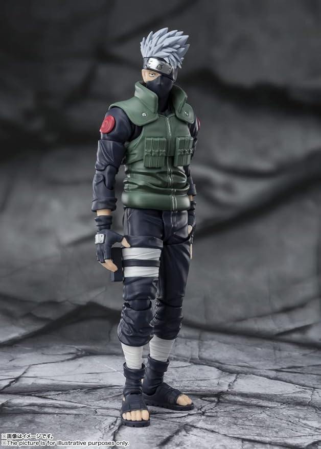 Figuarts Naruto Shippuden Hatake Kakashi - O famoso herói do Sharingan - Figura móvel pintada em ABS e PVC de aproximadamente 160 mm