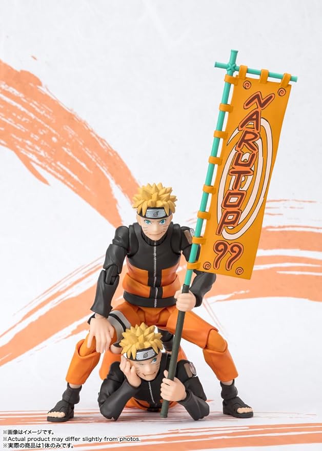 Figuarts NARUTO Uzumaki Naruto - Edição NARUTOP99 - Figura móvel pintada em PVC e ABS de aproximadamente 145 mm