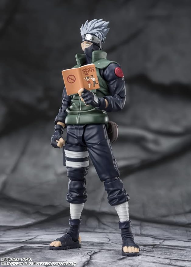 Figuarts Naruto Shippuden Hatake Kakashi - O famoso herói do Sharingan - Figura móvel pintada em ABS e PVC de aproximadamente 160 mm