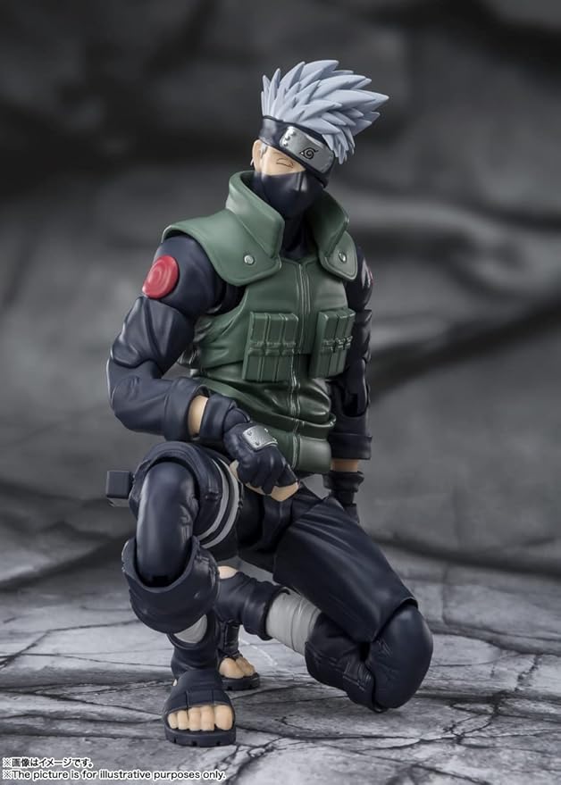 Figuarts Naruto Shippuden Hatake Kakashi - O famoso herói do Sharingan - Figura móvel pintada em ABS e PVC de aproximadamente 160 mm