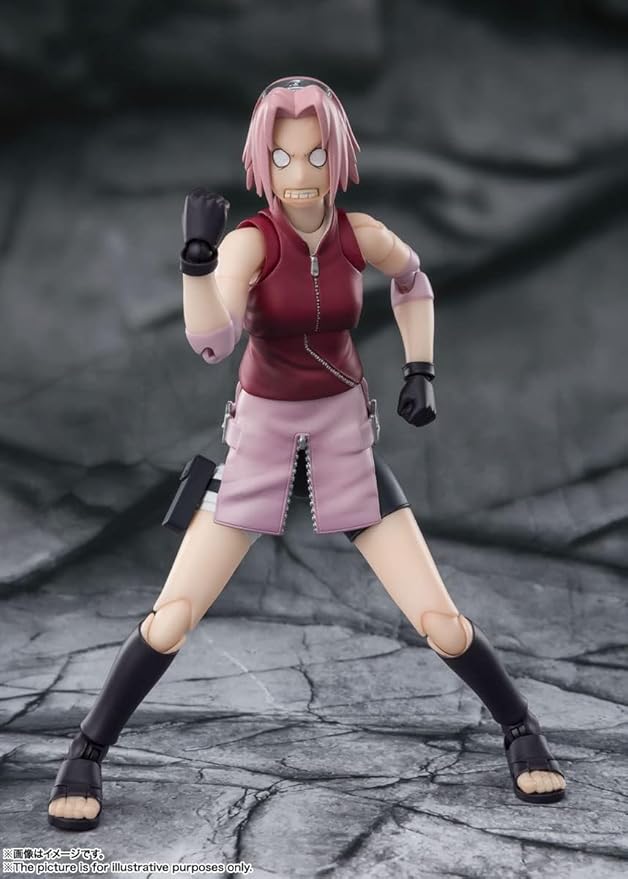 Figuarts NARUTO Shippuden - Sakura Haruno - Espírito Competitivo do Mestre - (Edição de Relançamento) Figura Móvel Pintada em ABS e PVC de aproximadamente 135 mm