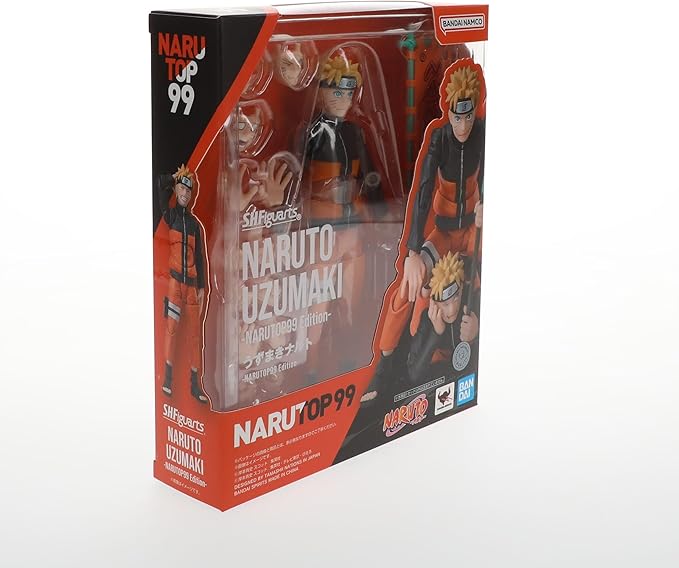 Figuarts NARUTO Uzumaki Naruto - Edição NARUTOP99 - Figura móvel pintada em PVC e ABS de aproximadamente 145 mm