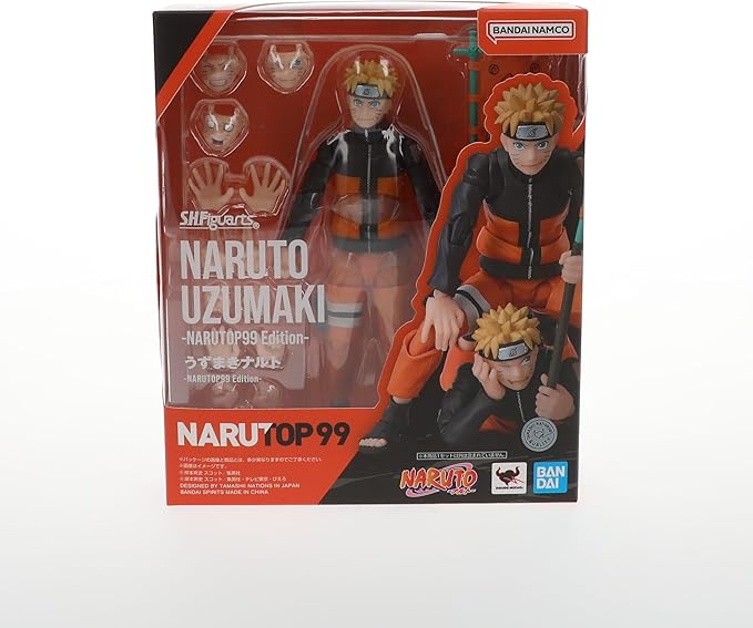 Figuarts NARUTO Uzumaki Naruto - Edição NARUTOP99 - Figura móvel pintada em PVC e ABS de aproximadamente 145 mm