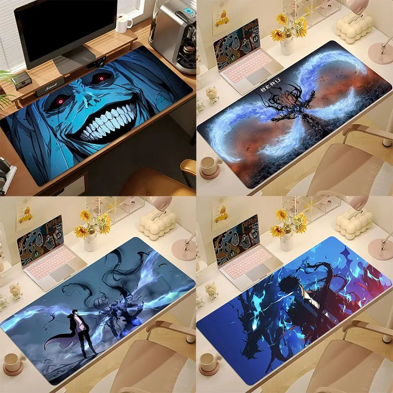 Comic Solo Leveling Mouse Pad Laptop PC Large MicePads Desk Gaming Office Stitched Edges Keyboard Mat Non-Slip Rubber Carpet