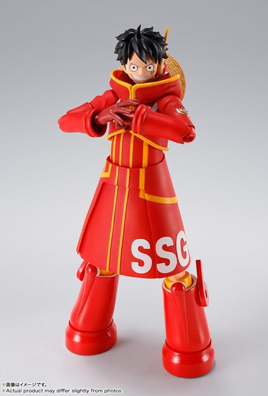 Figuarts ONE PIECE Monkey D. Luffy - Future Island Egghead - Figura móvel pintada em PVC e ABS de aproximadamente 150 mm 