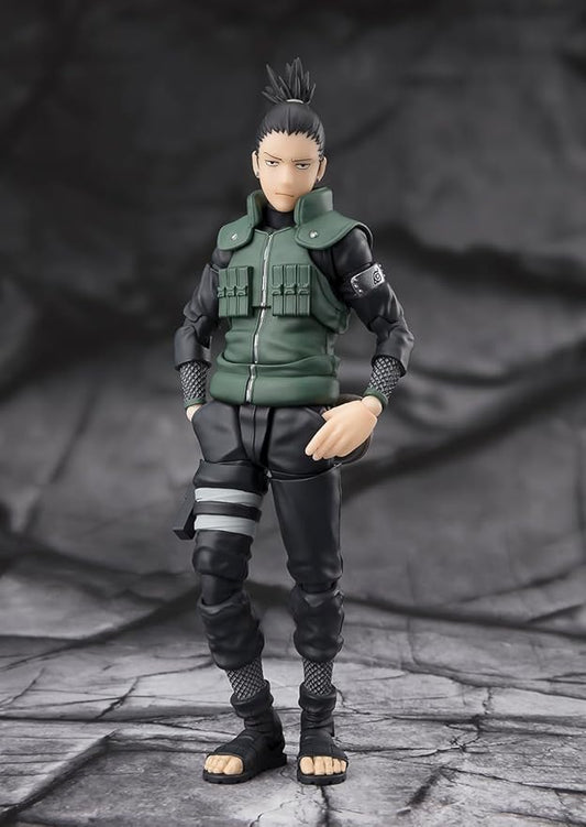 Figuarts Naruto Shippuden Nara Shikamaru - O Cérebro que Vê à Frente - Figura Móvel de aproximadamente 145 mm em PVC e ABS Pintado 