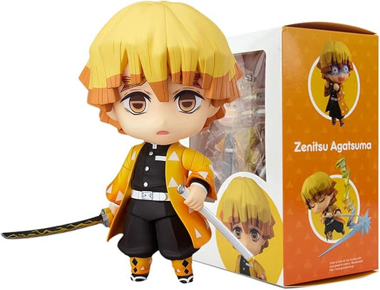 Figura de 3,95" Demon Slayer: Kimetsu no Yaiba, Figura de Brinquedo Hashibira Inosuke, Boneco de Personagem de Anime que Muda de Rosto, Decoração para Escritório, Ornamento, Estátua de Personagem, Colecionável (Zenitsu 3,93")