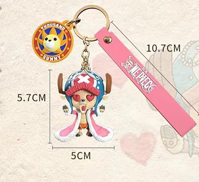 [ミスネングス] 「ワンピース」キーホルダー チョッパー アニメ周辺アクセサリー かわいいスタイル 8cm 塗装済み完成品 ABS&PVC素材 男女兼用 キーホルダーペンダント アクセサリー ギフトに最適。