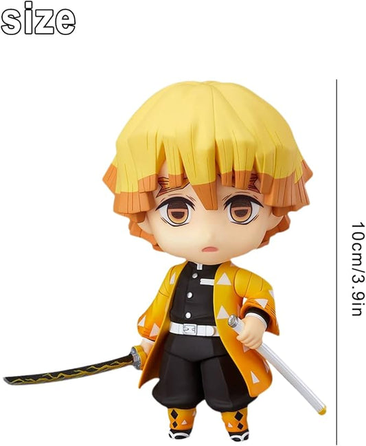 Figura de 3,95" Demon Slayer: Kimetsu no Yaiba, Figura de Brinquedo Hashibira Inosuke, Boneco de Personagem de Anime que Muda de Rosto, Decoração para Escritório, Ornamento, Estátua de Personagem, Colecionável (Zenitsu 3,93")
