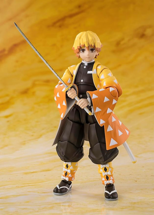 Figura de ação Figuarts Demon Slayer: Kimetsu no Yaiba Zenitsu Agatsuma, de aproximadamente 140 mm, pintada em PVC e ABS. Mais de 50 compras no último mês.