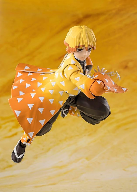 Figura de ação Figuarts Demon Slayer: Kimetsu no Yaiba Zenitsu Agatsuma, de aproximadamente 140 mm, pintada em PVC e ABS. Mais de 50 compras no último mês.