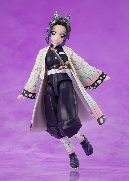 Figuarts Demon Slayer: Kimetsu no Yaiba Shinobu Kocho Figura móvel pintada em PVC e ABS de aproximadamente 130 mm 