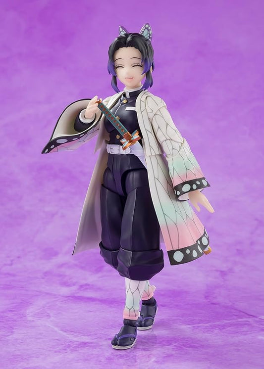 Figuarts Demon Slayer: Kimetsu no Yaiba Shinobu Kocho Figura móvel pintada em PVC e ABS de aproximadamente 130 mm 