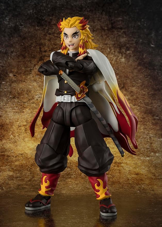 Figuarts Demon Slayer: Kimetsu no Yaiba Rengoku Kyojuro, figura de ação pintada em PVC e ABS, aproximadamente 150 mm