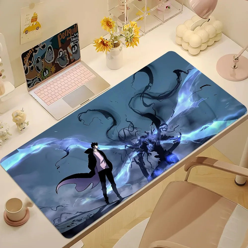 Comic Solo Leveling Mouse Pad Laptop PC Large MicePads Desk Gaming Office Stitched Edges Keyboard Mat Non-Slip Rubber Carpet