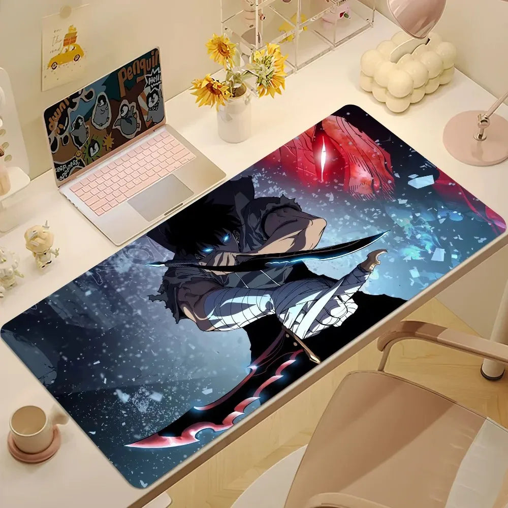 Comic Solo Leveling Mouse Pad Laptop PC Large MicePads Desk Gaming Office Stitched Edges Keyboard Mat Non-Slip Rubber Carpet